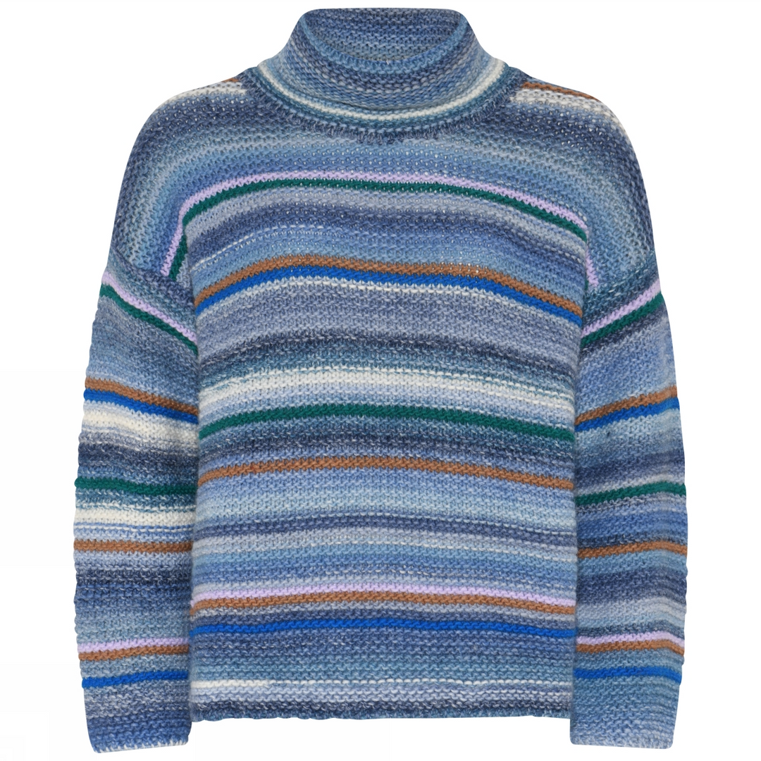 Multicolour roll-neck jumper