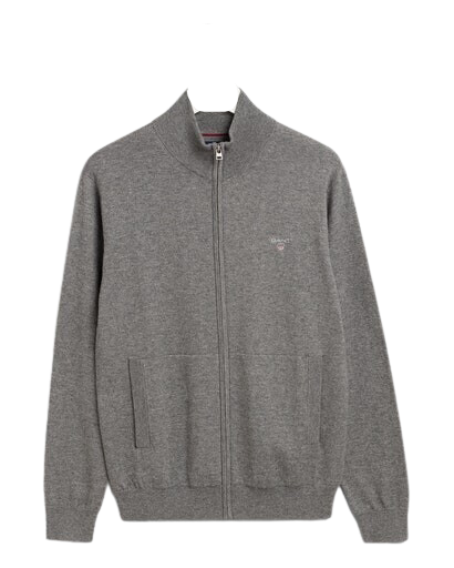 COTTON WOOL ZIP CARDIGAN