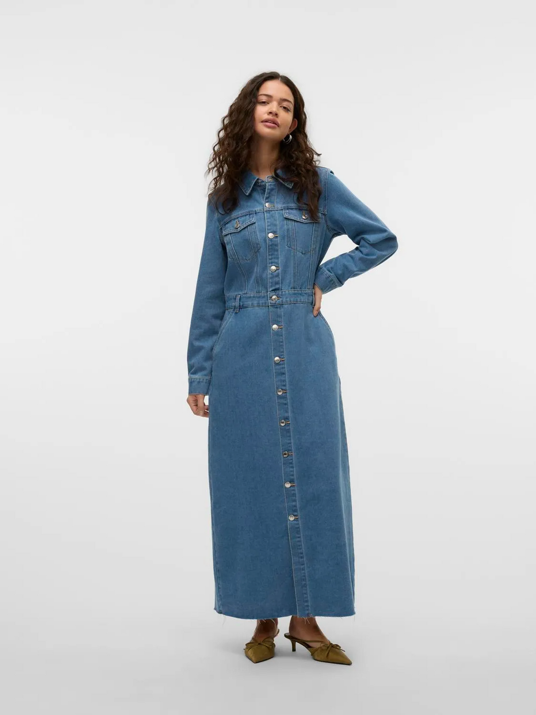 VMMolly LS Ank Denim Dress