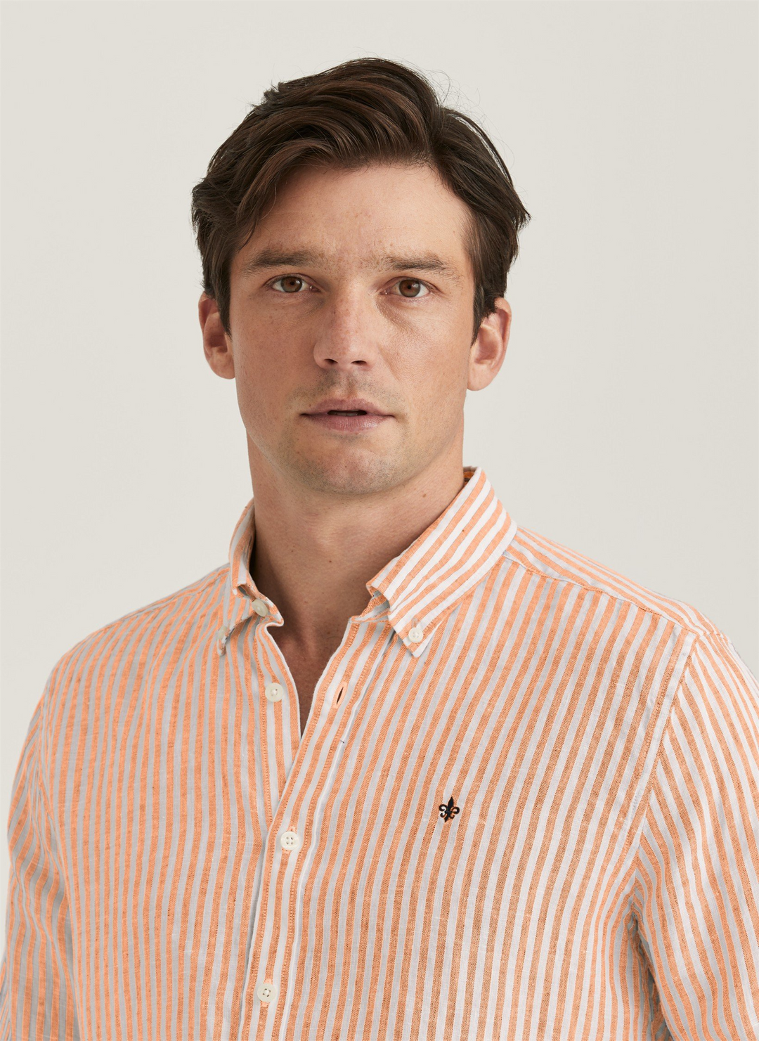 Douglas Linen Stripe Shirt-Classic Fit