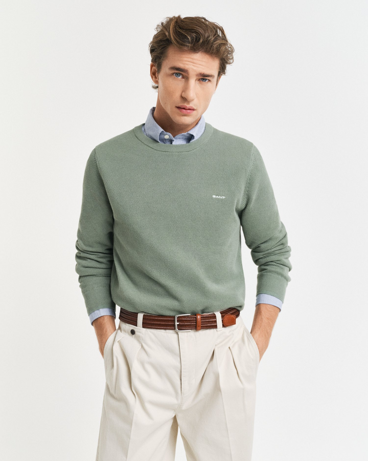 Cotton Pique C-neck