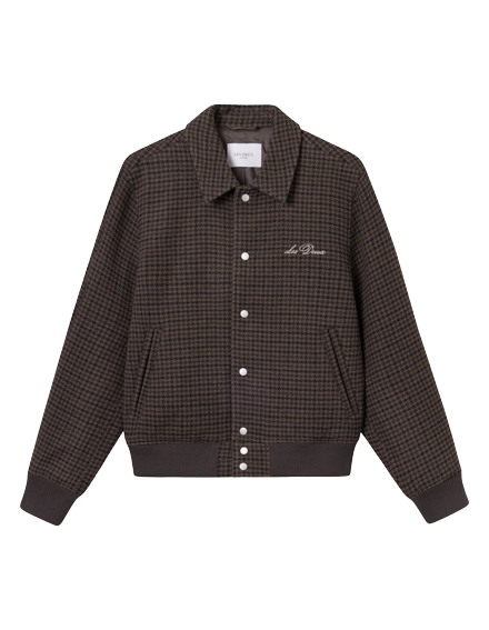 Varsity Houndstooth Wool Jacket