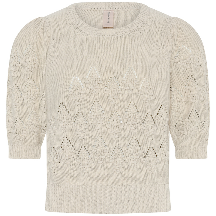 Openwork short sleeve pullover