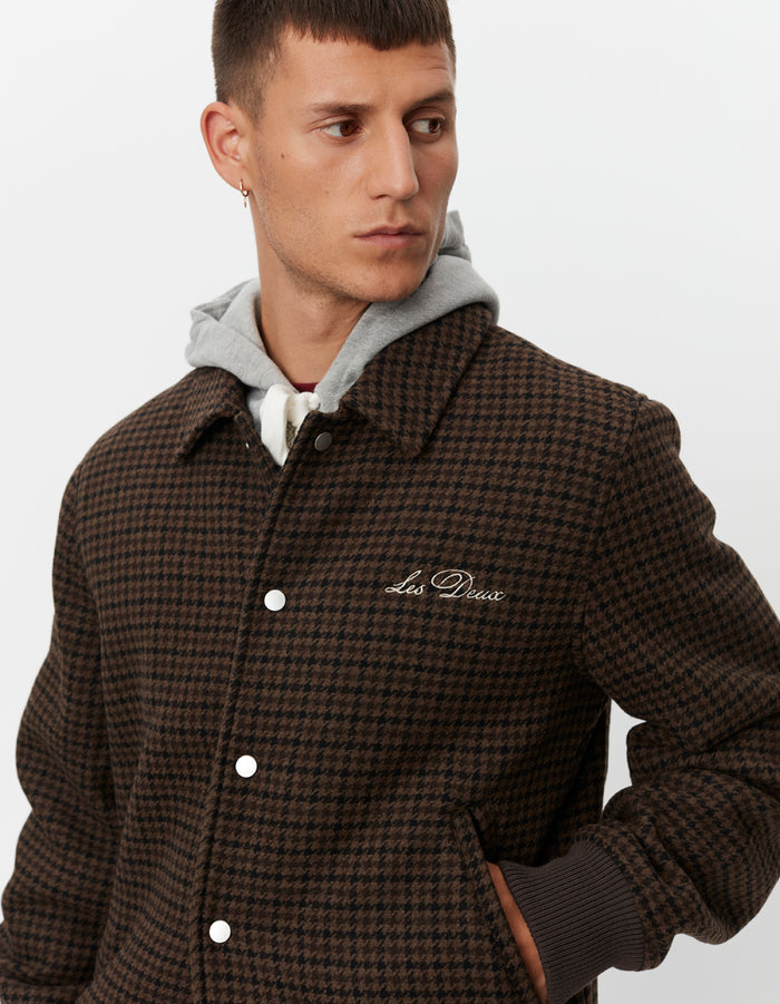 Varsity Houndstooth Wool Jacket