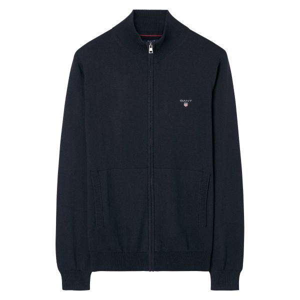 COTTON WOOL ZIP CARDIGAN