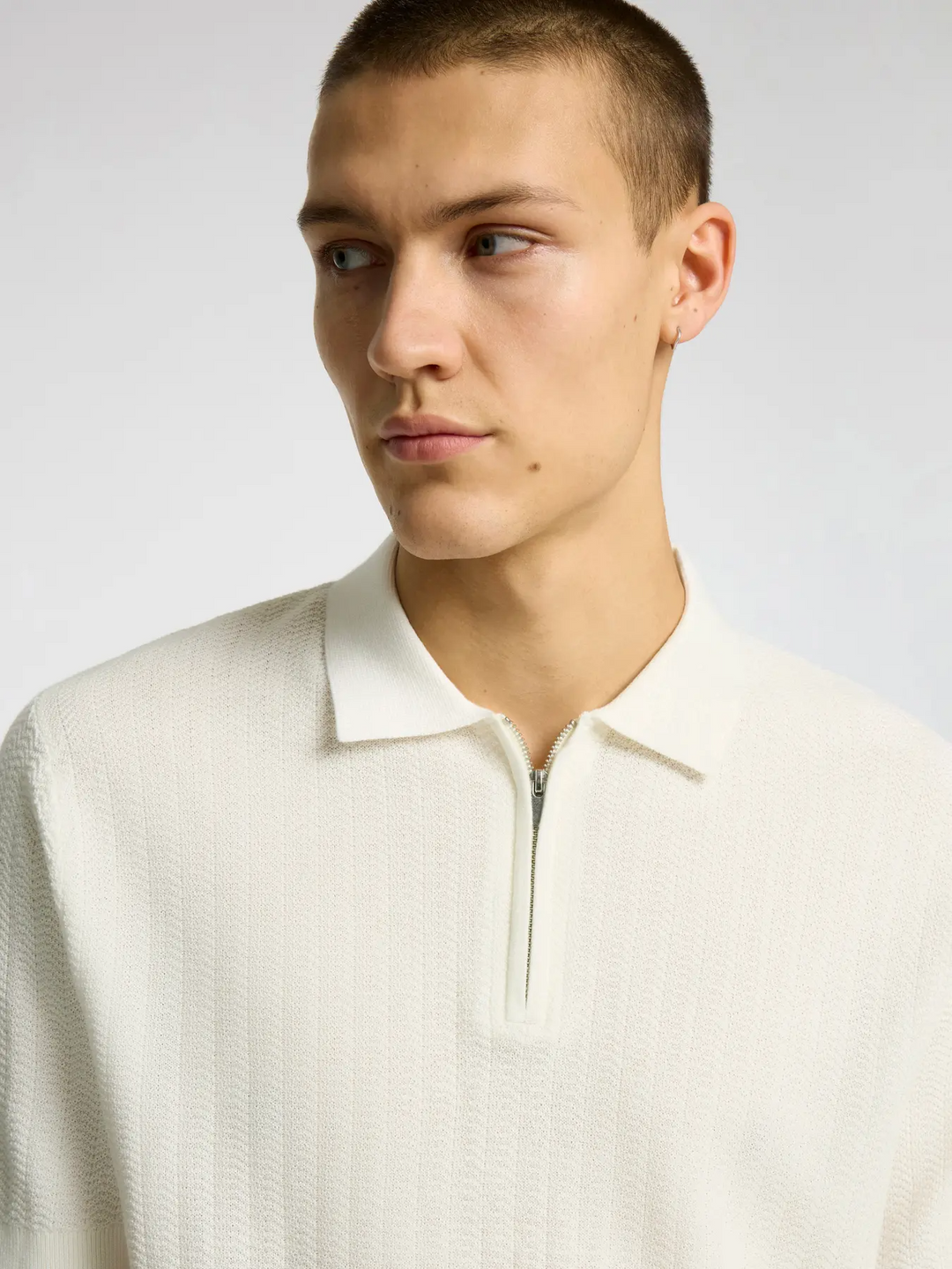 SLHCran SS Knit Structure 1/2Zip Polo
