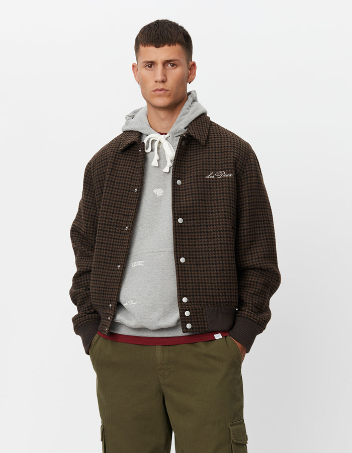 Varsity Houndstooth Wool Jacket